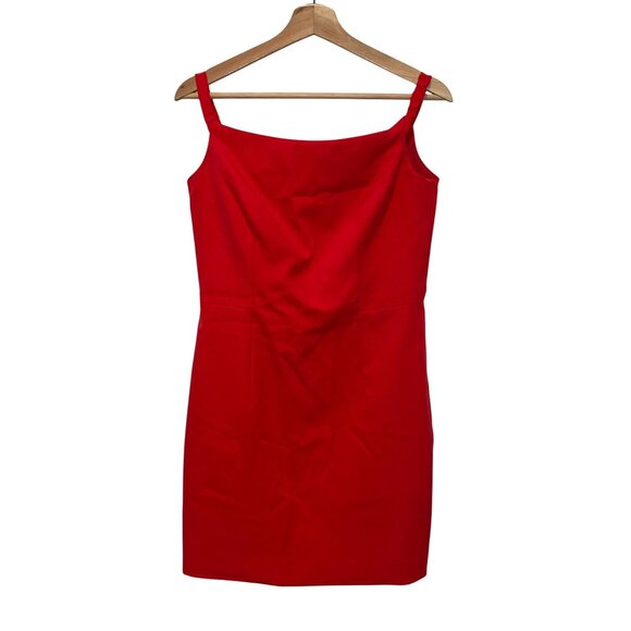 MILLY Square Neeck  Red Mini Dress Size 8 Womens - Picture 2 of 9